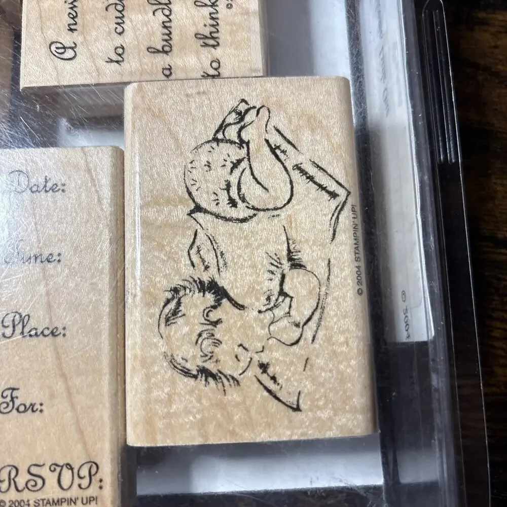 Stampin Welcome Little One Stamp Set 2004 Lot of 7